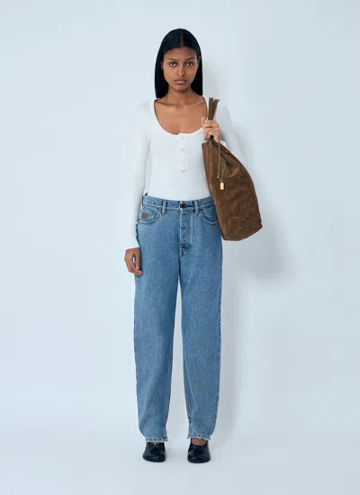Chloé Light Indigo High-waisted Tapered Jeans In Blue