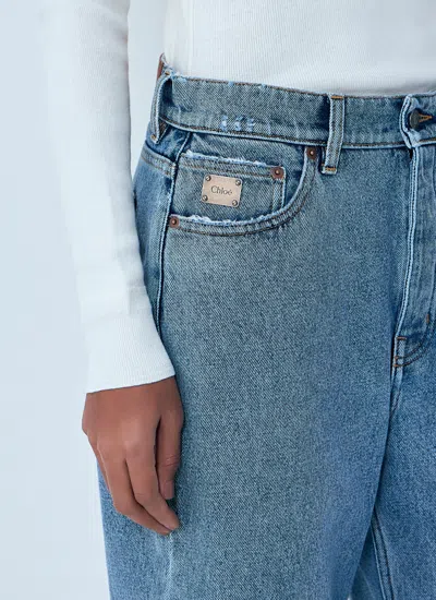 Chloé Light Indigo High-waisted Tapered Jeans In Blue