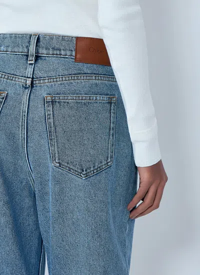 Chloé Light Indigo High-waisted Tapered Jeans In Blue