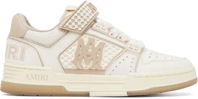 Amiri Men 'skyline' Beige Sneaker With Maxi Logo On The Side And Velcro Strap With Logo In Leather M In White