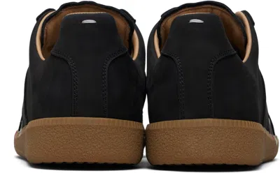 Maison Margiela Replica Paint Splatter Leather Sneakers Size 10 In Black