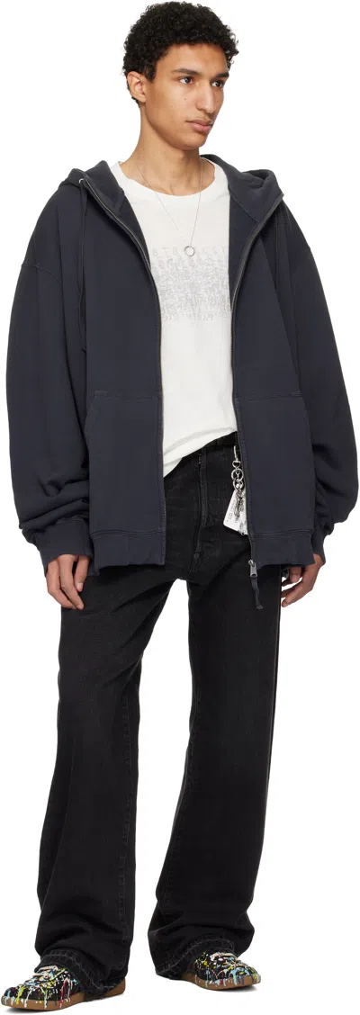 Maison Margiela Replica Paint Splatter Leather Sneakers Size 10 In Black