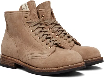 Visvim Brigadier Folk Suede Lace-up Boots In Brown