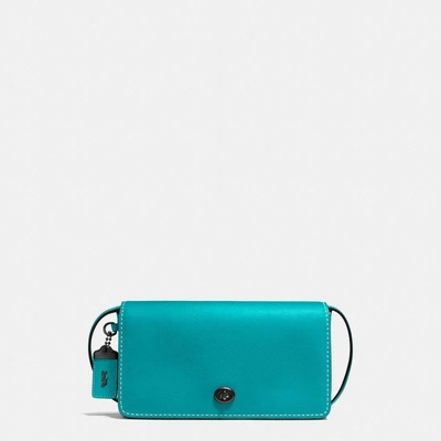 Coach Dinky Crossbody In Glovetanned Leather In : Bp/turquoise Denim