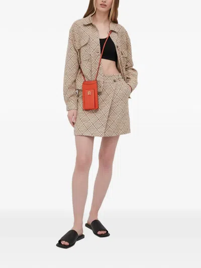 Samsoe & Samsoe Patterned Buttoned Jacket In Brown