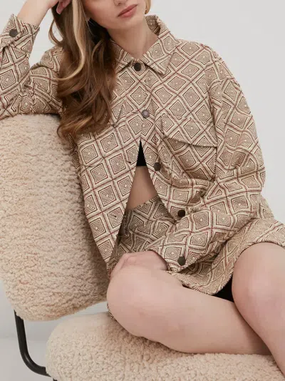 Samsoe & Samsoe Patterned Buttoned Jacket In Brown