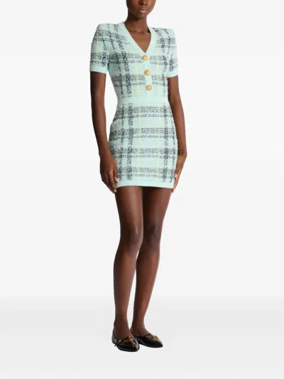 Balmain Glittered Tweed Minidress In Multi