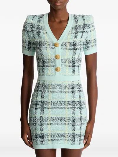 Balmain Glittered Tweed Minidress In Multi