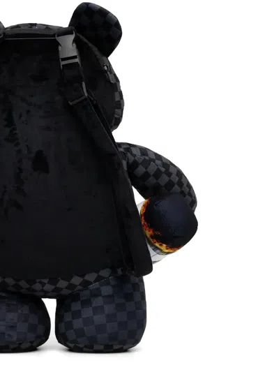 Sprayground Checkered Bear Backpack In Black