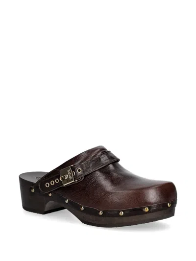 Scholl Studded Buckle Clogs In Multi