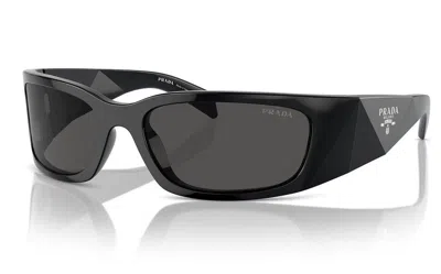 Prada Rectangular Frame Sunglasses In Black