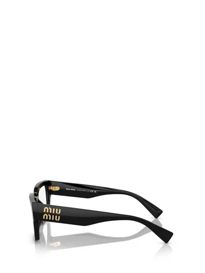 Miu Miu Mens Black Mu 02xv Rectangle-frame Acetate Eyeglasses In Black