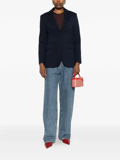 Gant Flap-pocket Single-breasted Blazer In Blue