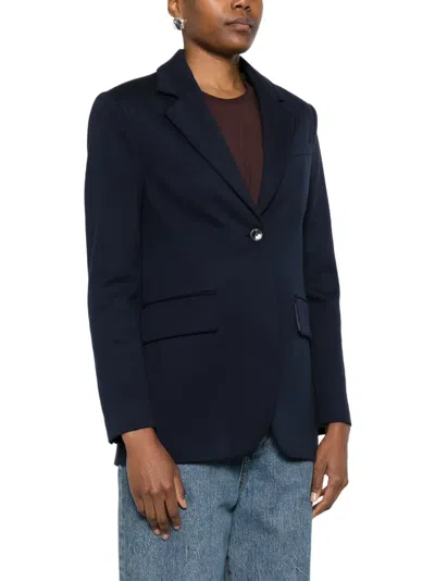 Gant Flap-pocket Single-breasted Blazer In Blue