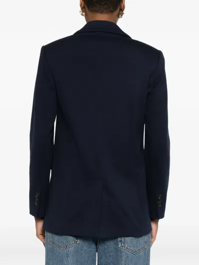 Gant Flap-pocket Single-breasted Blazer In Blue