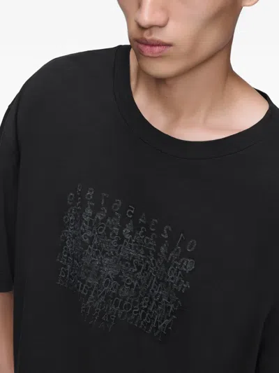 Maison Margiela Classic Black T-shirt With Round Neckline And Short Sleeves In Black