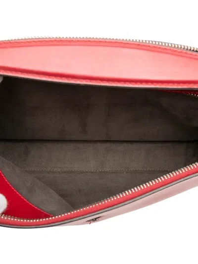 Pre-owned Fendi 2010-2026 Medium Leather Dotcom Satchel In Red