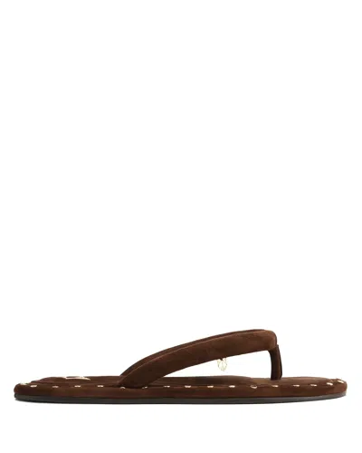 Naked Wolfe Grenada Studded Padded-strap Flip-flops In Brown