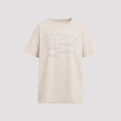 Maison Margiela Number Print Graphic Relaxed Fit T Shirt In Neutral