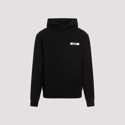 Jacquemus Cotton Fabric Hoodie With Long Sleeves In Black