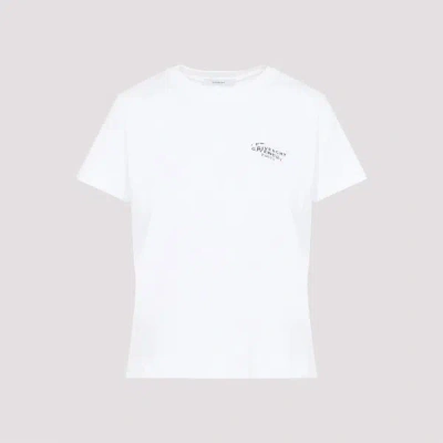 Givenchy White Crew Neck T-shirt With Logo On Front And Back In Cotton Woman In Gray