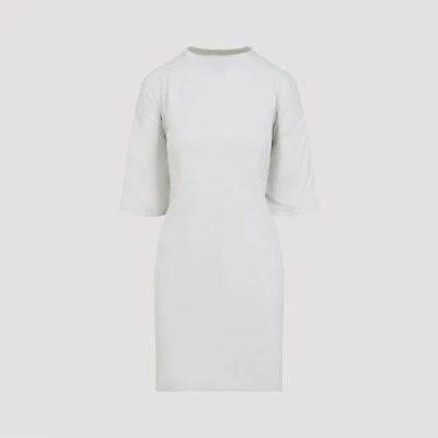 Balenciaga Cotton Jersey Semi Fitted Short Dress In White