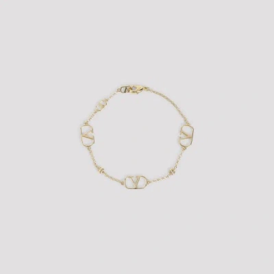 Valentino Garavani Mini Gold-tone Chain With Knurled Sphere And Signature Detail In Gold