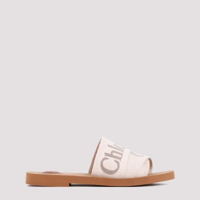 Chloé X High Summer Woody Embroidered Logo Flat Sandals