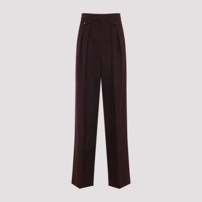 Chloé Suits Pant With Waist Pleats Trousers Bordeaux In Burgundy