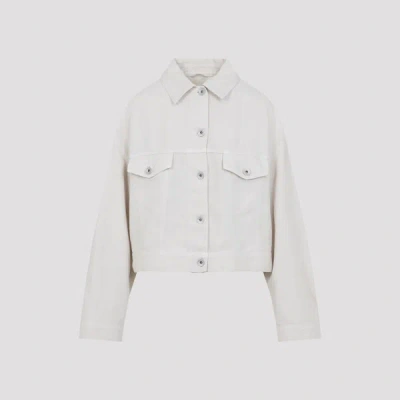 Brunello Cucinelli Short Bull Jacket Adjustable Hem In White