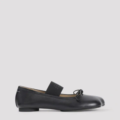 Mm6 Maison Margiela Mm6 By Maison Margiela Ballerina Anatomic Leather Flats In Black