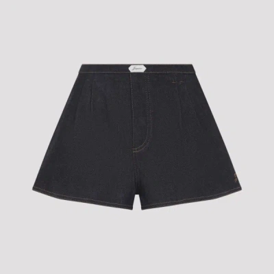Jacquemus Amelo Shorts Contrast Stitching Elastic Waistband In Blue