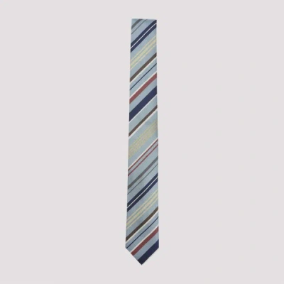 Paul Smith Tie Regular Shape Diagonal Stripe Design In Metallic