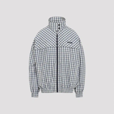 Prada Jacket High Collar Elastic Cuffs Hem In Multi