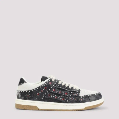 Amiri Skel Top Black Sneaker With Beads And Crystals Application And Logo On The Heel In Fabric And Cotton In Black