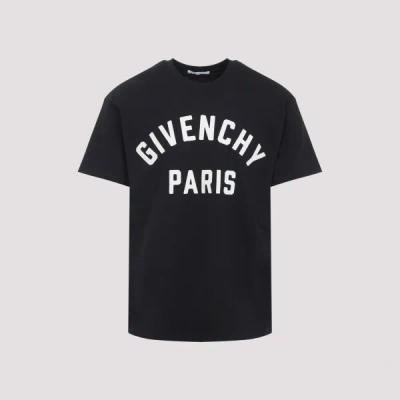 Givenchy Men Black Crewneck T-shirt With Maxi Logo Lettering On The Front In Cotton Man