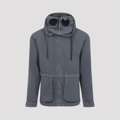 C.p. Company C.p.company Wax Explorer Jacket With Goggle Details In Blue