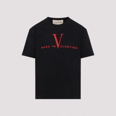Valentino Crew Neck Short Sleeve T-shirt Design In Black