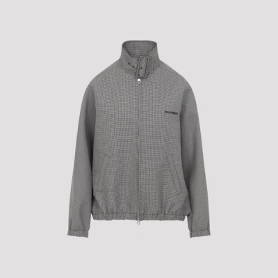 Courrèges Courreges Buckle Houndstooth Bomber Jacket Women In Gray
