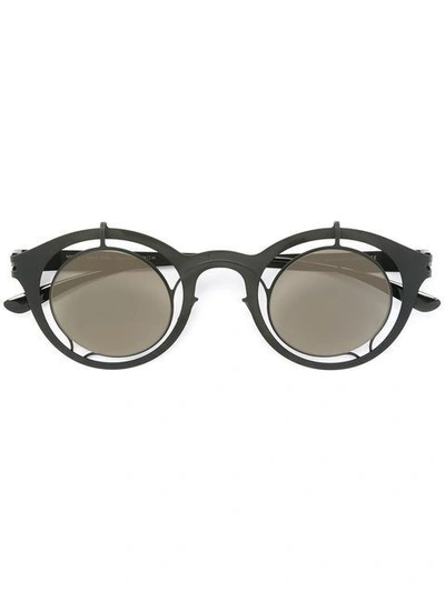 Shop Mykita Round Frame Sunglasses In Black