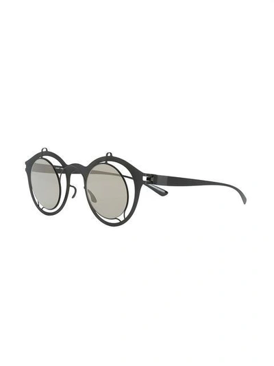 Shop Mykita Round Frame Sunglasses In Black