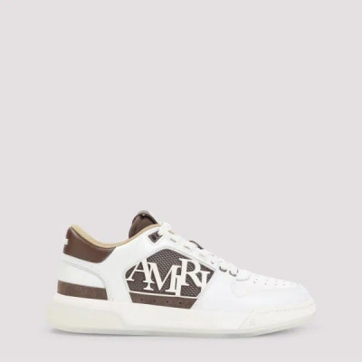 Amiri Men 'classic Low' White Sneaker With Maxi Logo On The Side And Tone-on-tone Ma Quad Motif In L In Multi