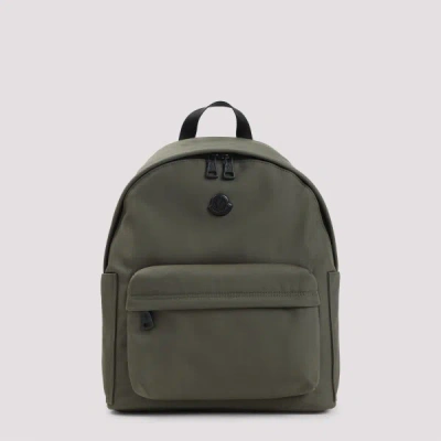 Moncler Pierrick Backpack Front Pocket Adjustable Straps Handle In Green