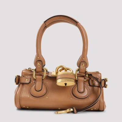 Chloé Paddington Brown Handbag With Two Top Handles And Padlock On The Front In Leather Woman In Brown