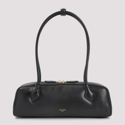 Alaïa Alaia Women Charcoal Suede Medium Le Teckel Shoulder Bag In Black