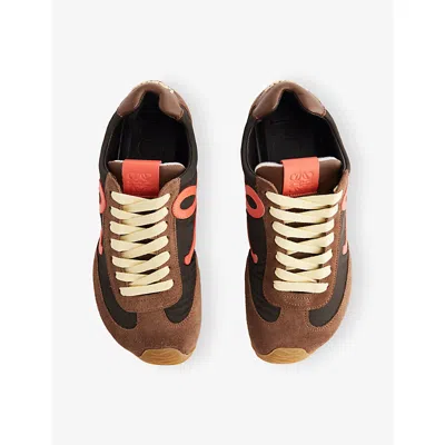 Loewe Ballet Runner 2.0 Suede-trimmed Sneakers In Burgundy