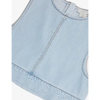 Stella Mccartney Denim Crop Top In Blue