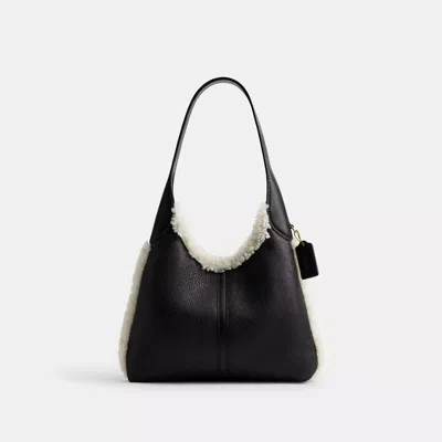Coach Brooklyn Shoulder Bag 39 In Shearling In Black