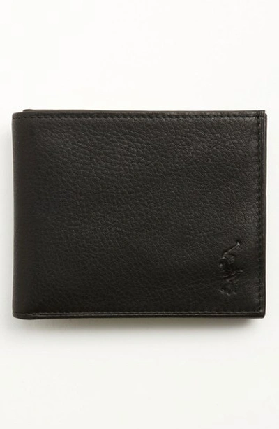 Polo Ralph Lauren Bifold Leather Wallet In Black