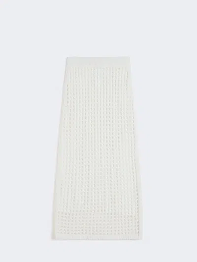 Max Mara Pure Cotton Webbing Mini Skirt With Elasticated Waist In White